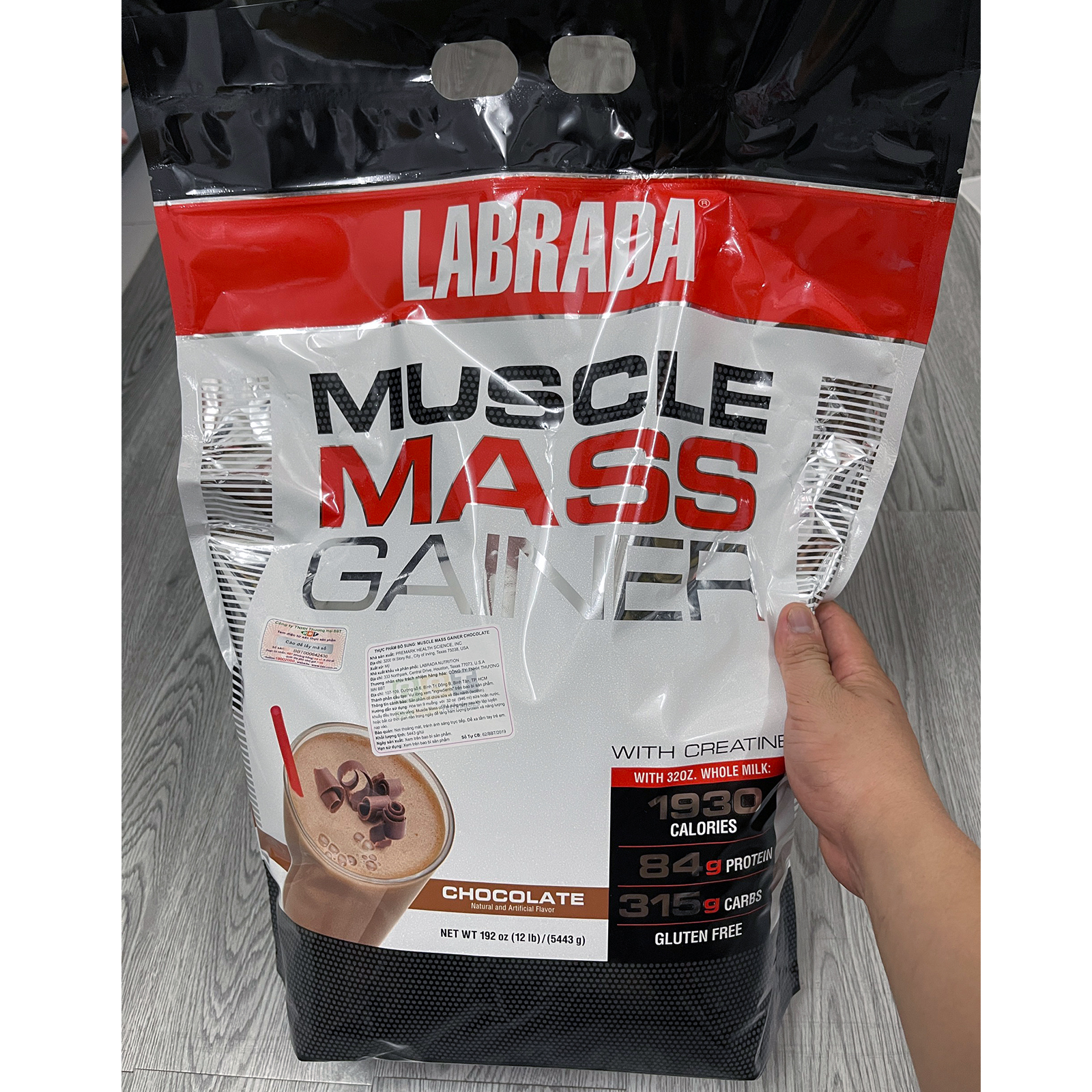 Sữa tăng cân tăng cơ cao cấp Muscle Mass Gainer hương Chocolate bịch 5.4 kg hỗ trợ tăng cân tăng cơ nhanh cho người gầy kén ăn, khó hấp thụ thức ăn tự nhiên