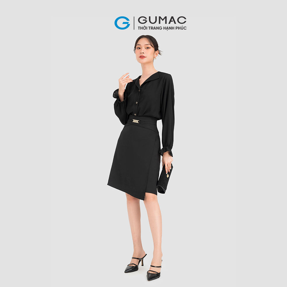 Áo sơ mi nữ GUMAC AC08081 cổ sam sang trọng
