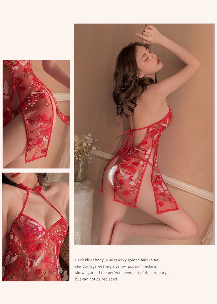 Bộ Cosplay Sườn Xám Ren Gợi Cảm