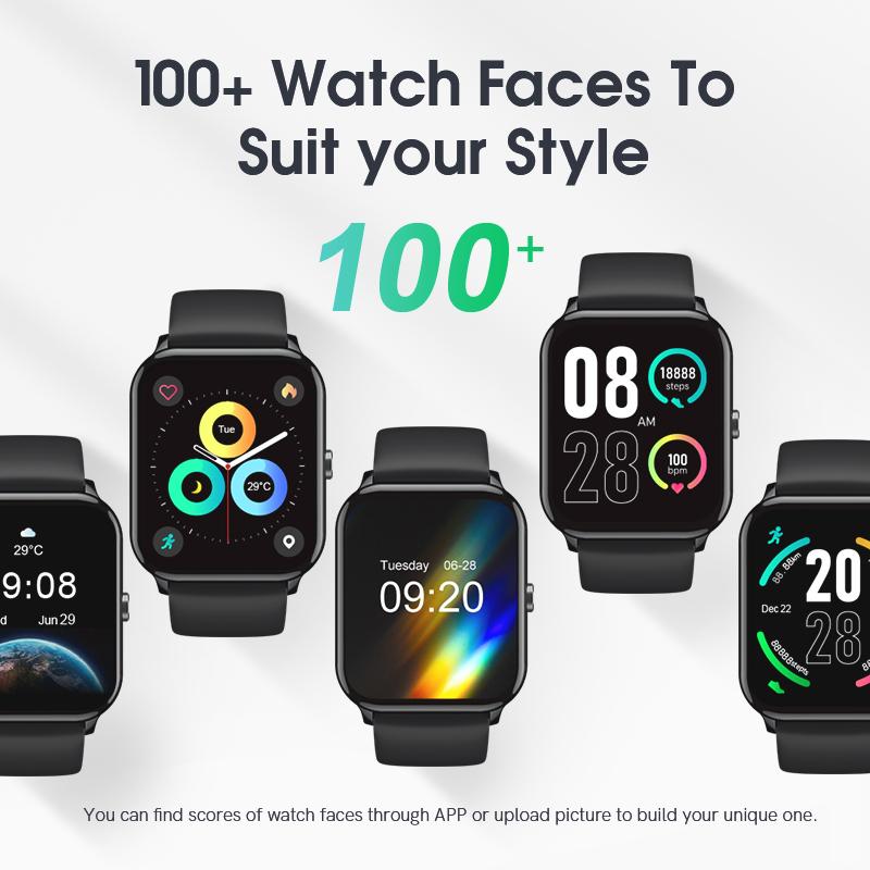 QCY SMART WATCH GTC 1.85 "Màn hình lớn màn hình cảm ứng đầy đủ SmartWatch Sức khỏe Giám sát 70 Chế độ thể thao Ipx8 Face tùy chỉnh đồng hồ tùy chỉnh