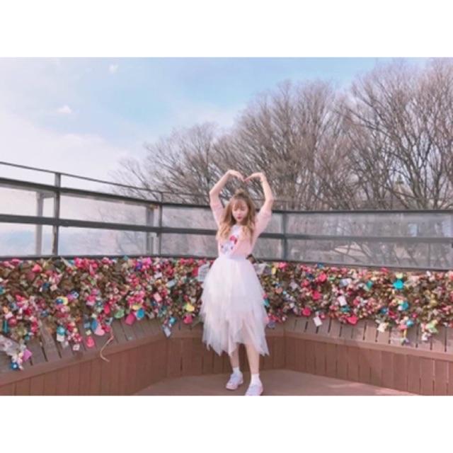 Chân váy lưới nhọn hình thật Freesize dưới 55kg- Carotshop