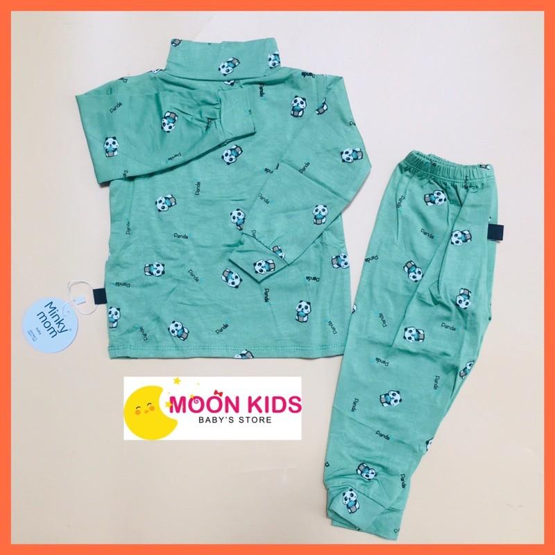 Bộ dài tay cho bé 1-4 tuổi Minky Mom chất thun lạnh hoạ tiết Gấu túi zip loại 1