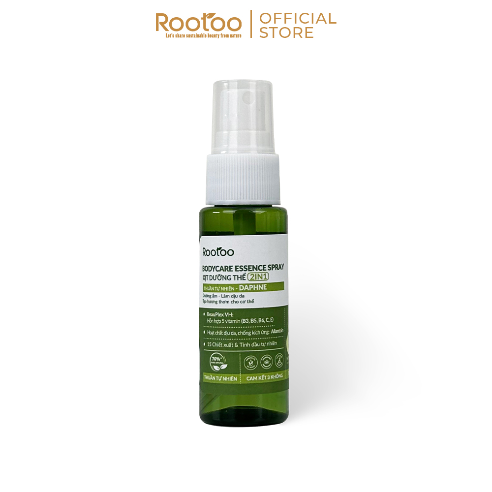 Xịt Dưỡng Thể Body Mist 2 trong 1 Daphne Rootoo Thuần tự Nhiên Hỗ Trợ Dưỡng Ẩm Sáng Da 150ml