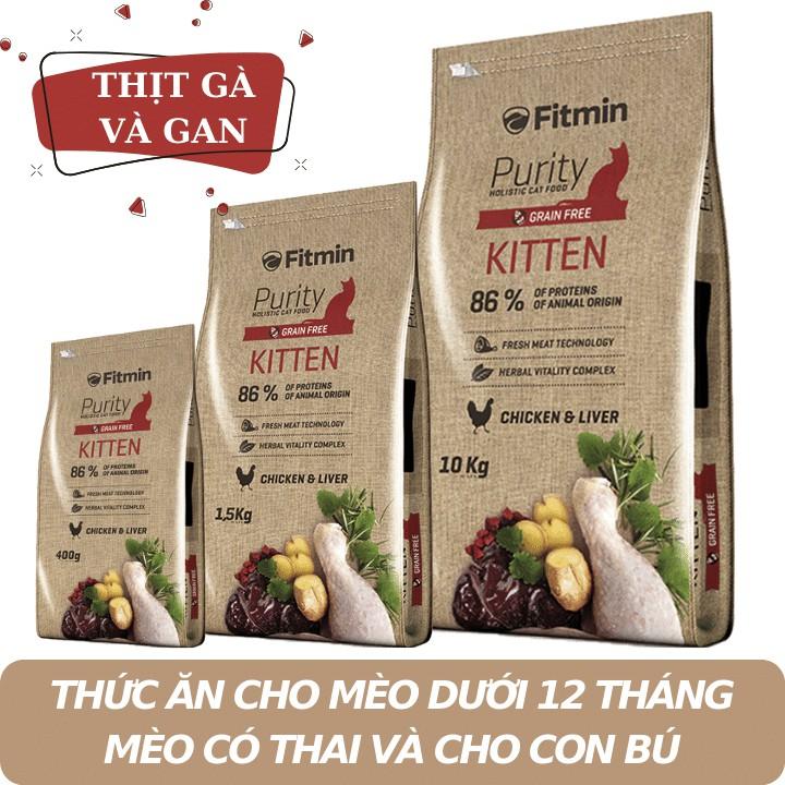 Thức Ăn Cho Mèo Đang Mang Thai, Cho Con Bú, Mèo Con Dưới 12 Tháng - Fitmin Cat Purity Kitten 1,5KG