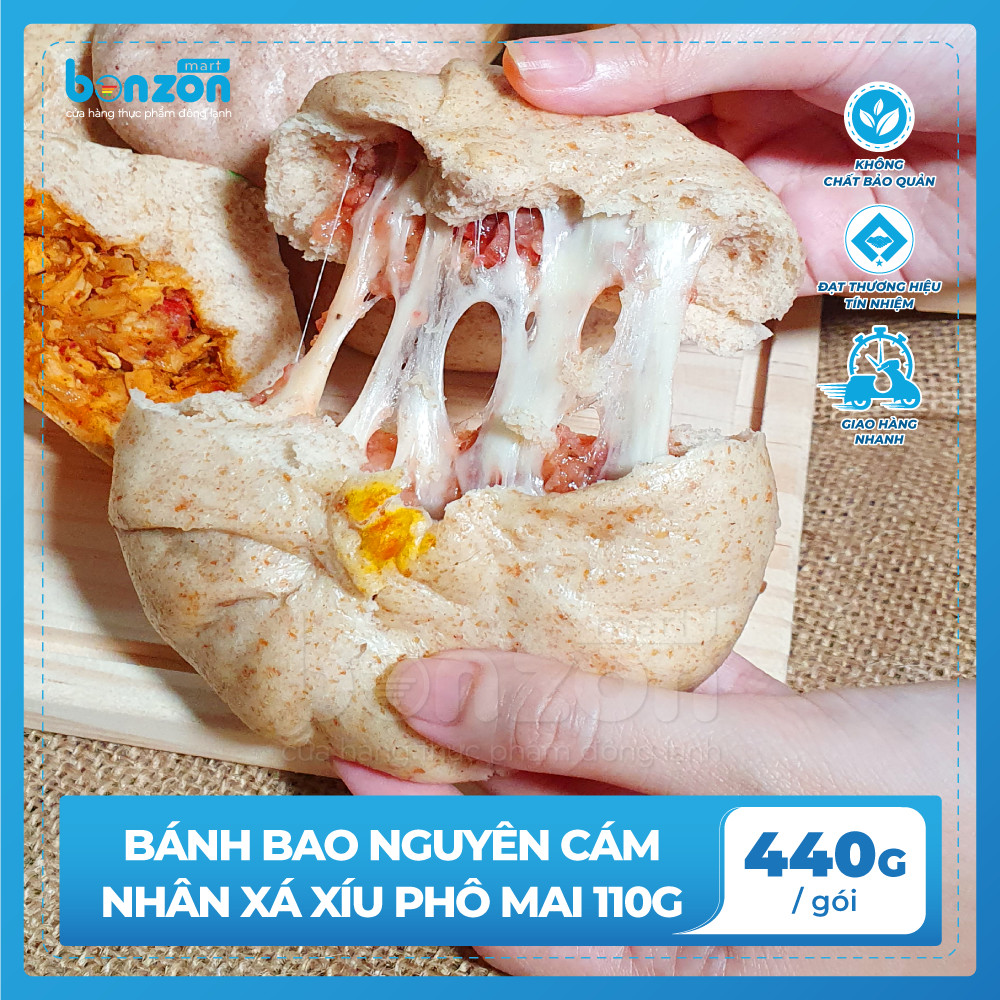 Bánh Bao Nguyên Cám Nhân Xá Xíu Phô Mai 110g (440g)