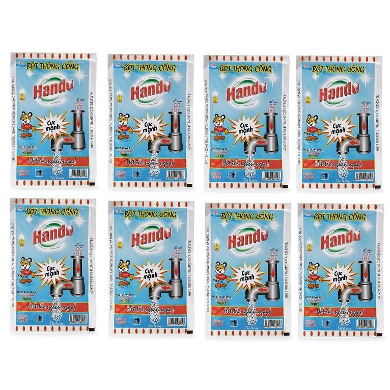 Combo 8 gói bột thông cống nội địa Hando 100g