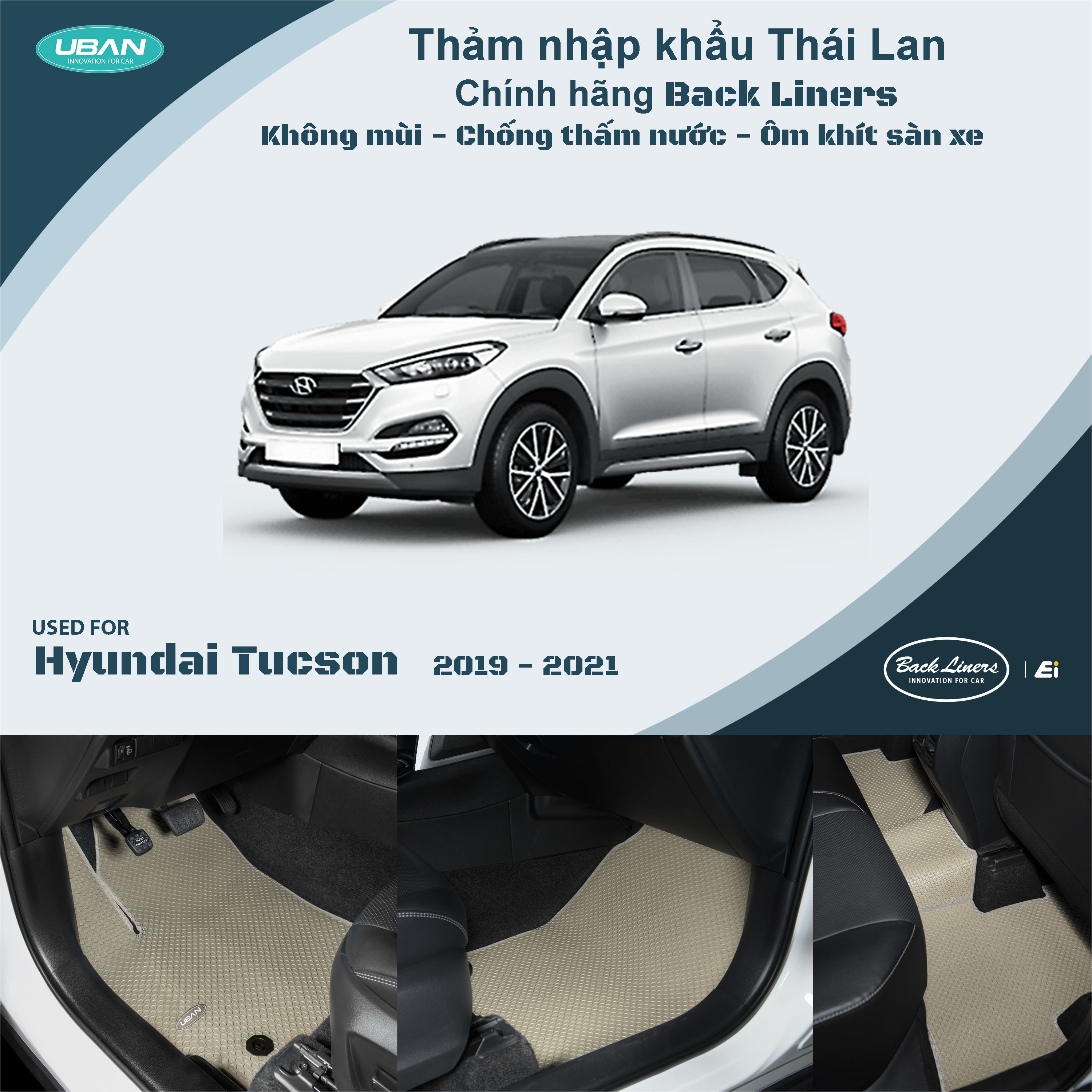 Thảm lót sàn ô tô UBAN cho xe Hyundai Tucson - Nhập khẩu Thái Lan