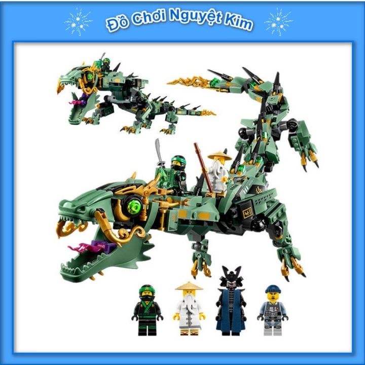 Bộ Xếp Hình Đồ Chơi Lắp Ráp Rồng Máy Xanh Huyền Thoại Ninjago Movies Và Sư Phụ Wu - Đồ chơi Trẻ Em