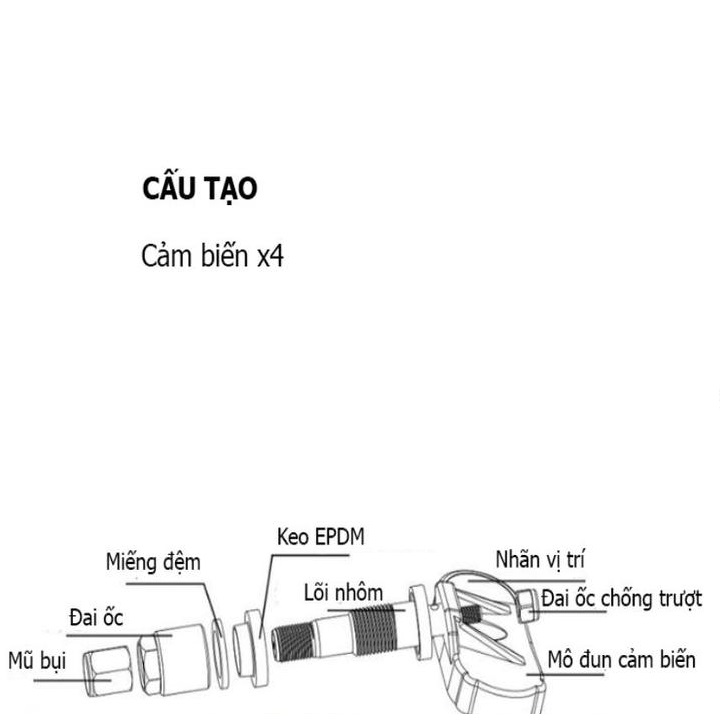 Cảm biến áp suất lốp van ngoài cho ô tô, xe hơi TS03X