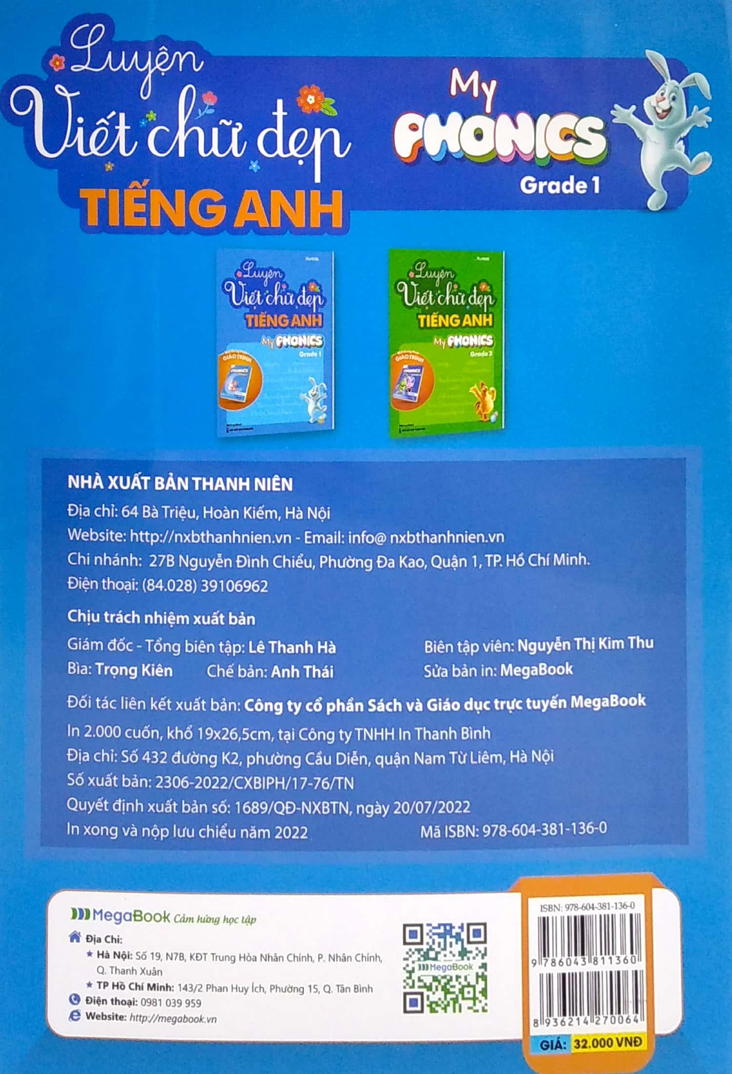 Luyện Viết Chữ Đẹp Tiếng Anh - My Phonics Grade 1