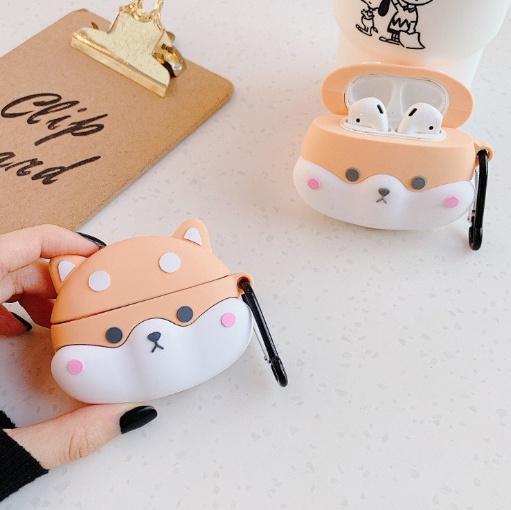 Ốp bảo vệ tai nghe Chó Siba mập dành cho case airpod 1/2/Pro chống va đập