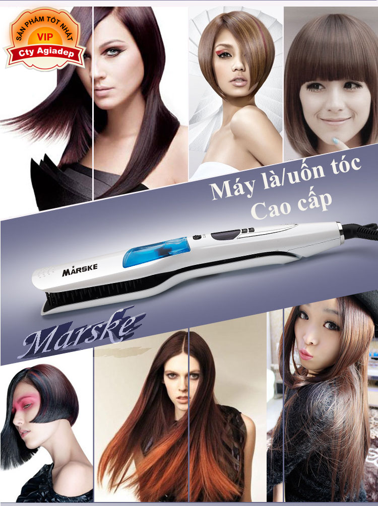 Máy là, duỗi tóc chuyên nghiệp phun hơi nước, công nghệ mới bảo vệ tóc Marske M5211 - Hàng Xịn Xuất Châu Âu