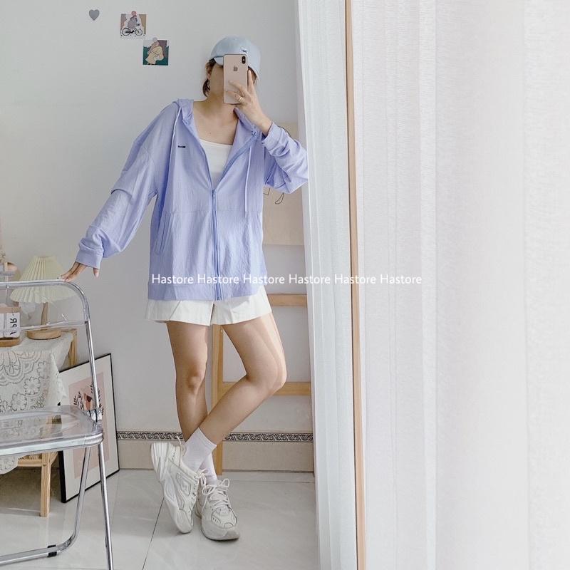 Áo khoác thun giấy mỏng thêu chữ Beans