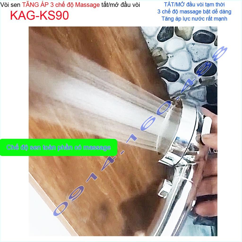 Bộ vòi tắm hoa sen tăng áp massage KAG-KS90, sales shower head bộ vòi sen tắm tia nước mạnh tăng áp siêu sảng khoái