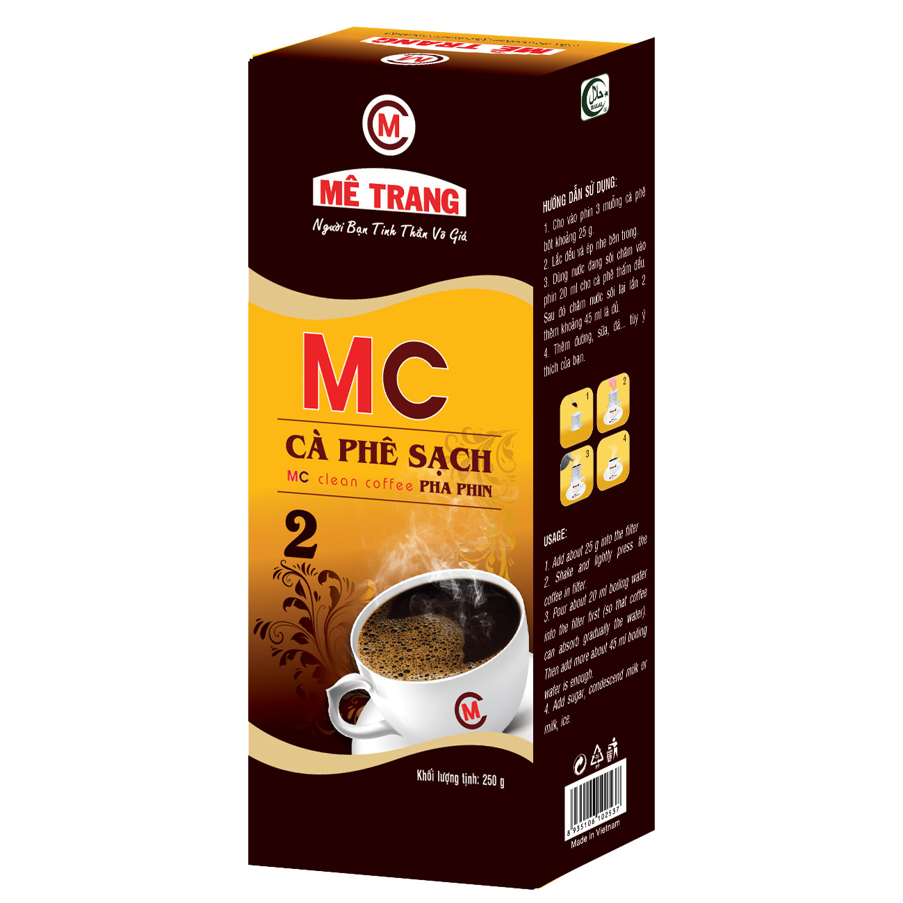 Cà phê Mê Trang Cà Phê Sạch 2 (MC2) - HCK 250g