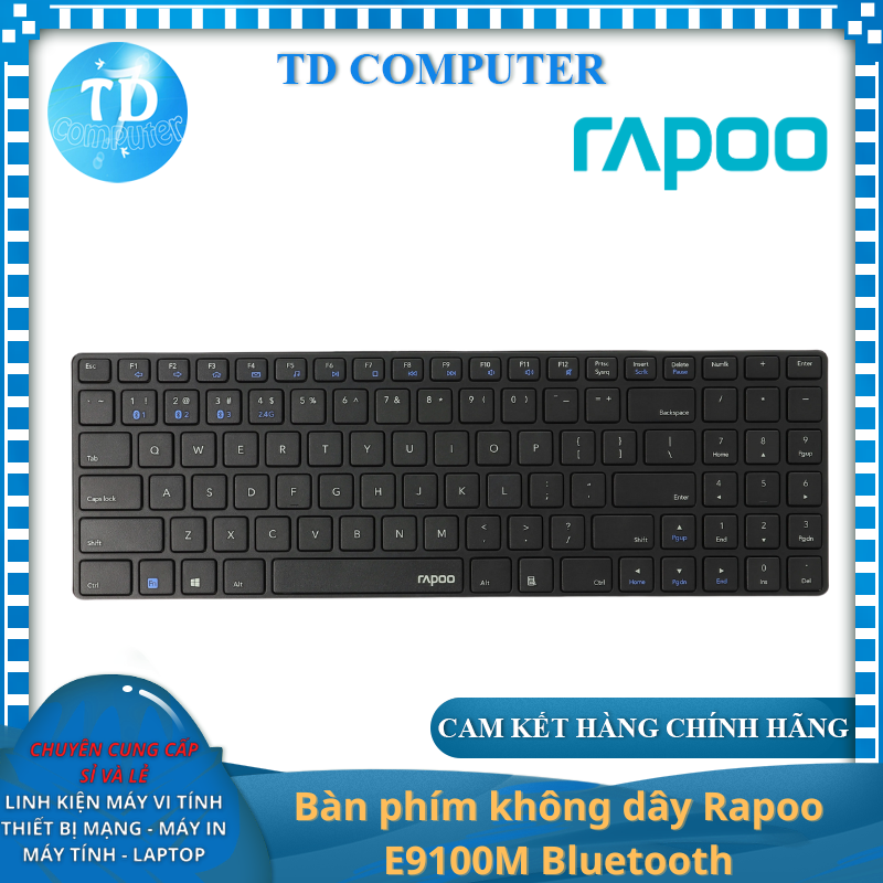 Bàn phím không dây Rapoo E9100M Bluetooth - Hàng chính hãng Nam Thành phân phối