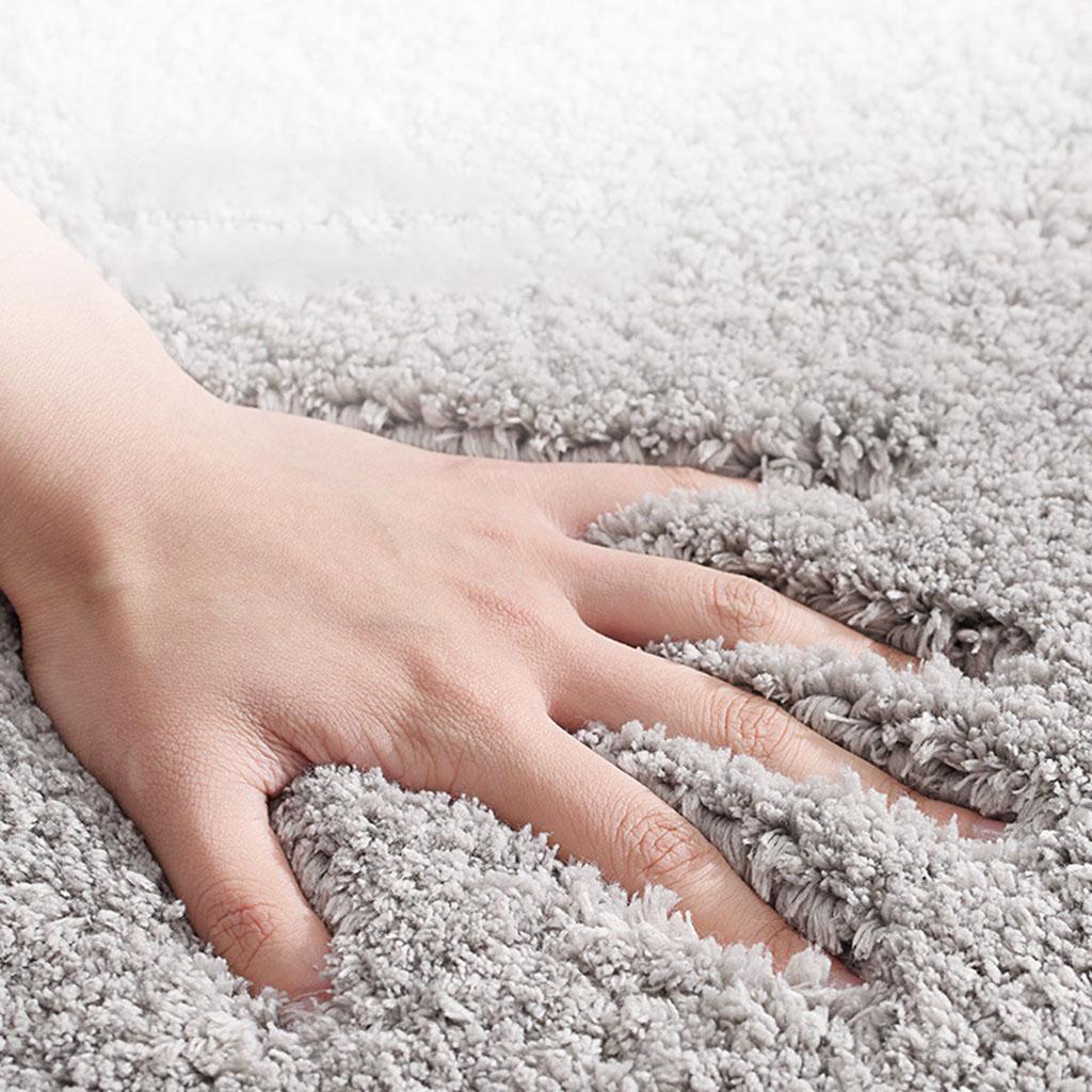 Soft Bathroom Rugs Water Absorbent Non Slip Bath Shower Mat Grey 40x60cm