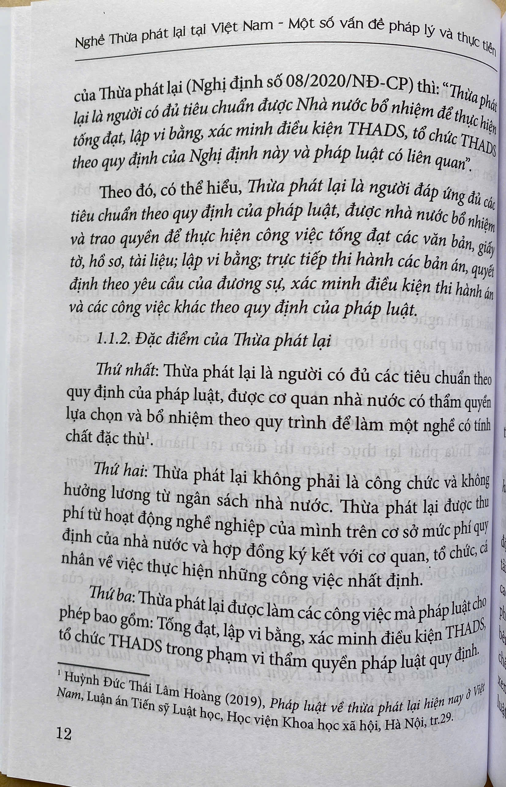 Nghề Thừa Phát Lại Tại Việt Nam - Một Số Vấn Đề Pháp Lý Và Thực Tiễn