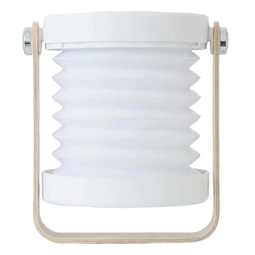 Creative Wooden Handle Portable Lantern Foldable Charging Table Light White