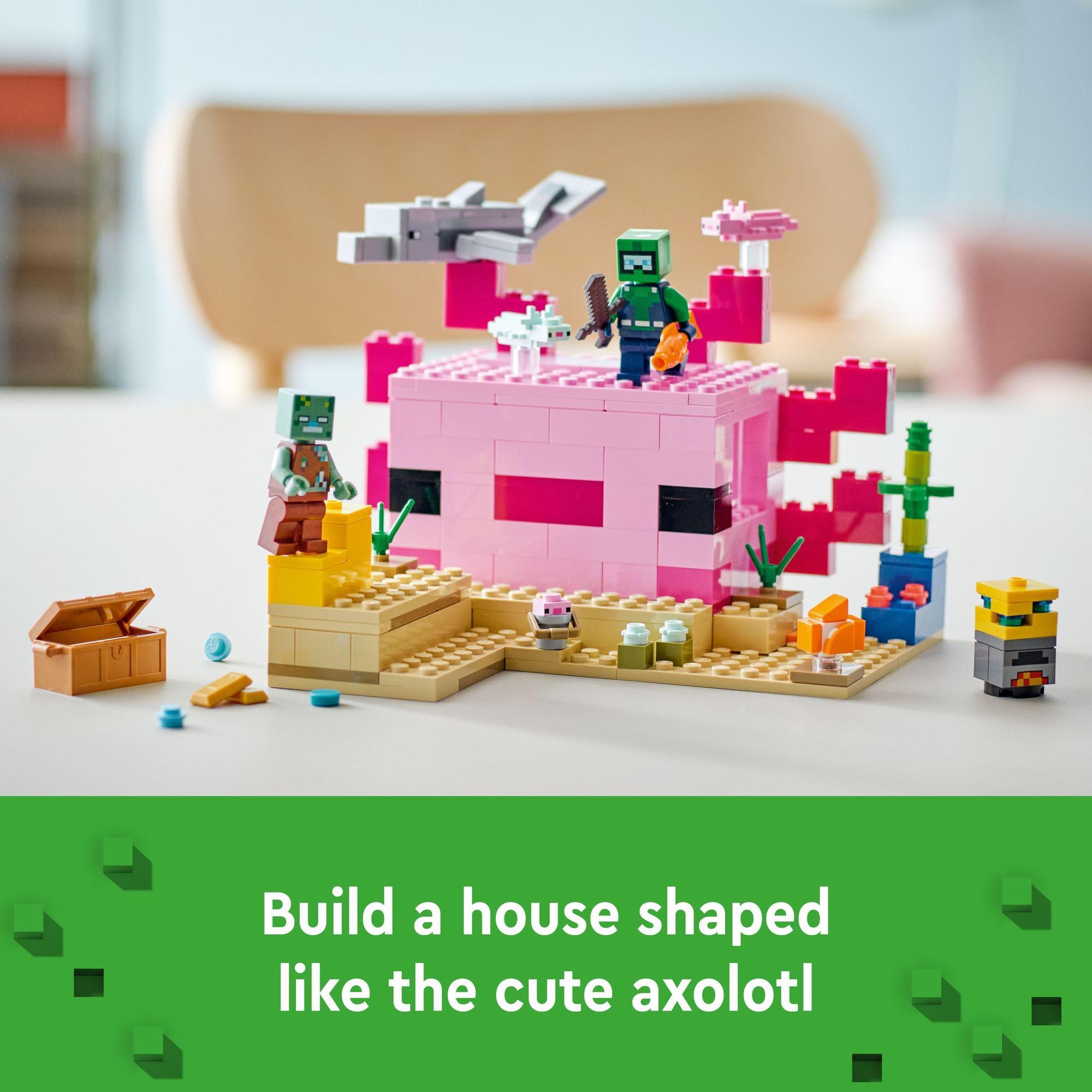 LEGO Minecraft 21247 Đồ chơi lắp ráp Ngôi Nhà Cá Axolotl (242 chi tiết)