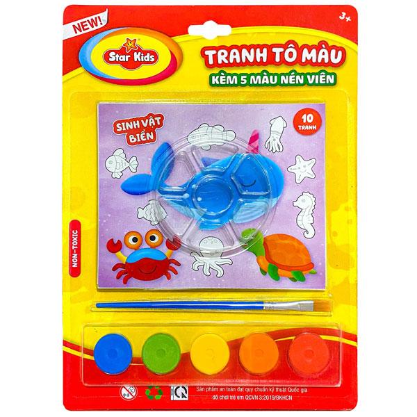 Bộ Đồ Chơi Tranh Tô Màu Kèm 5 Màu Nén Viên - Star Kids K-811