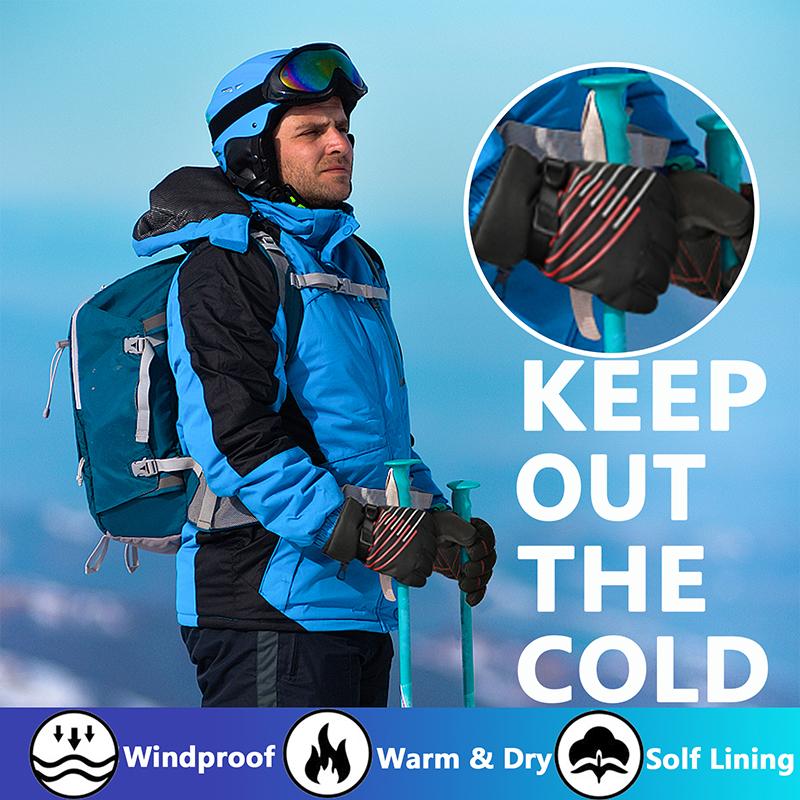 Trượt Tuyết Găng Tay Mùa Đông Siêu Ấm 3M Thạch Lót Xe Trượt Tuyết Màn Hình Cảm Ứng Xe Máy Xe Đạp Găng Tay Thể Thao