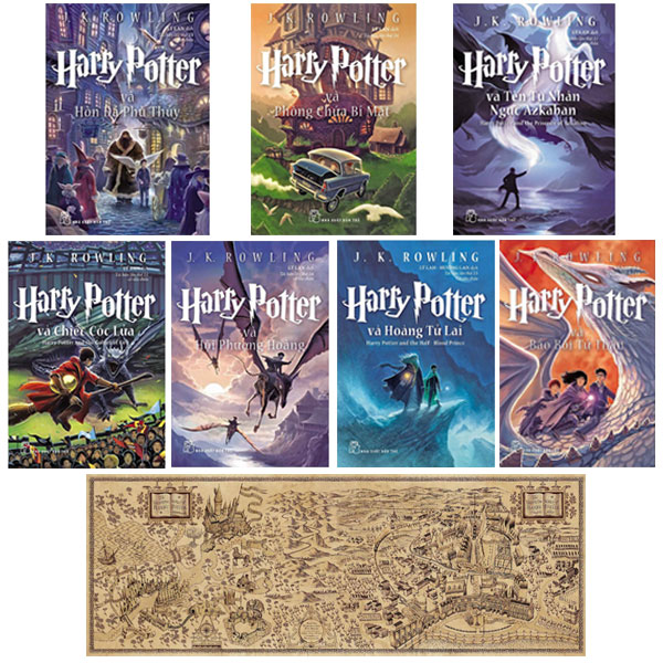 Combo Harry Potter (Trọn Bộ 7 Cuốn ) + Tặng Kèm Bản Đồ Phép Thuật