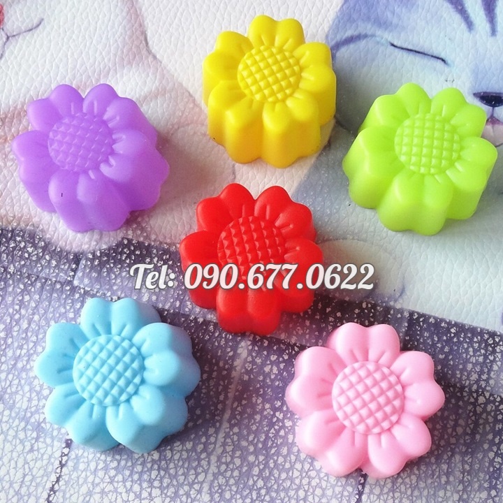 Bộ 10 khuôn silicon 3 lớp làm bánh, rau câu, bánh bông lan, bánh da lợn, bánh Cookie hoa hướng dương – Mã số 1163