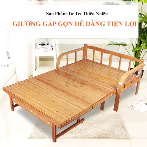 Ghế Giường Sofa Tre Gấp Gọn Tiện Lợi, Sofa Giường Nguyên Liệu 100% Từ Tre Thiên Nhiên Thân Thiện An Toàn Với Sức Khỏe