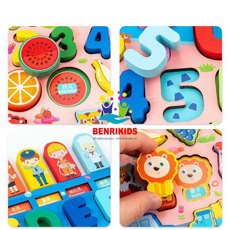 Đồ Chơi Gỗ Thông Minh Bảng Câu Cá Nam Châm Kết Hợp Xếp Hình Chữ Cái 7 Tính Năng,Đồ Chơi Trẻ Em Bằng Gỗ
