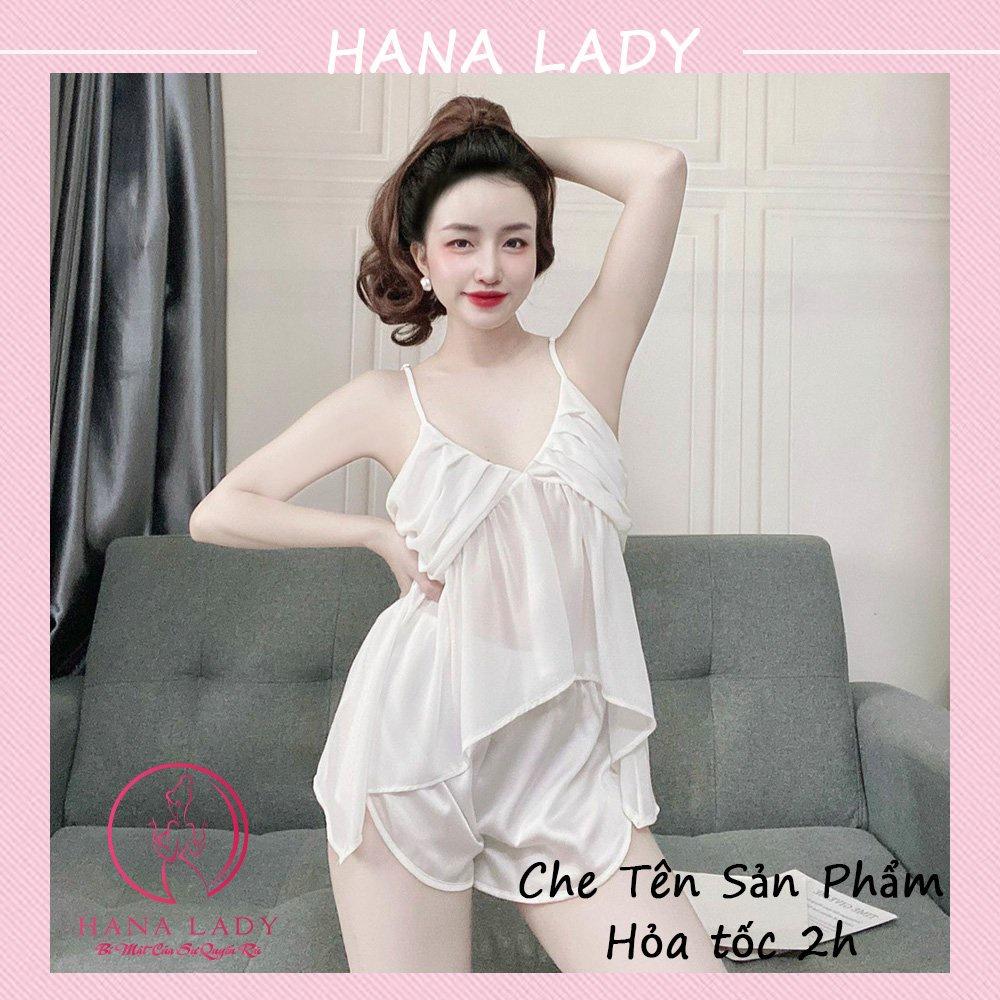 Bộ ngủ 2 dây nữ - Đồ mặc nhà lụa sexy gợi cảm VN478