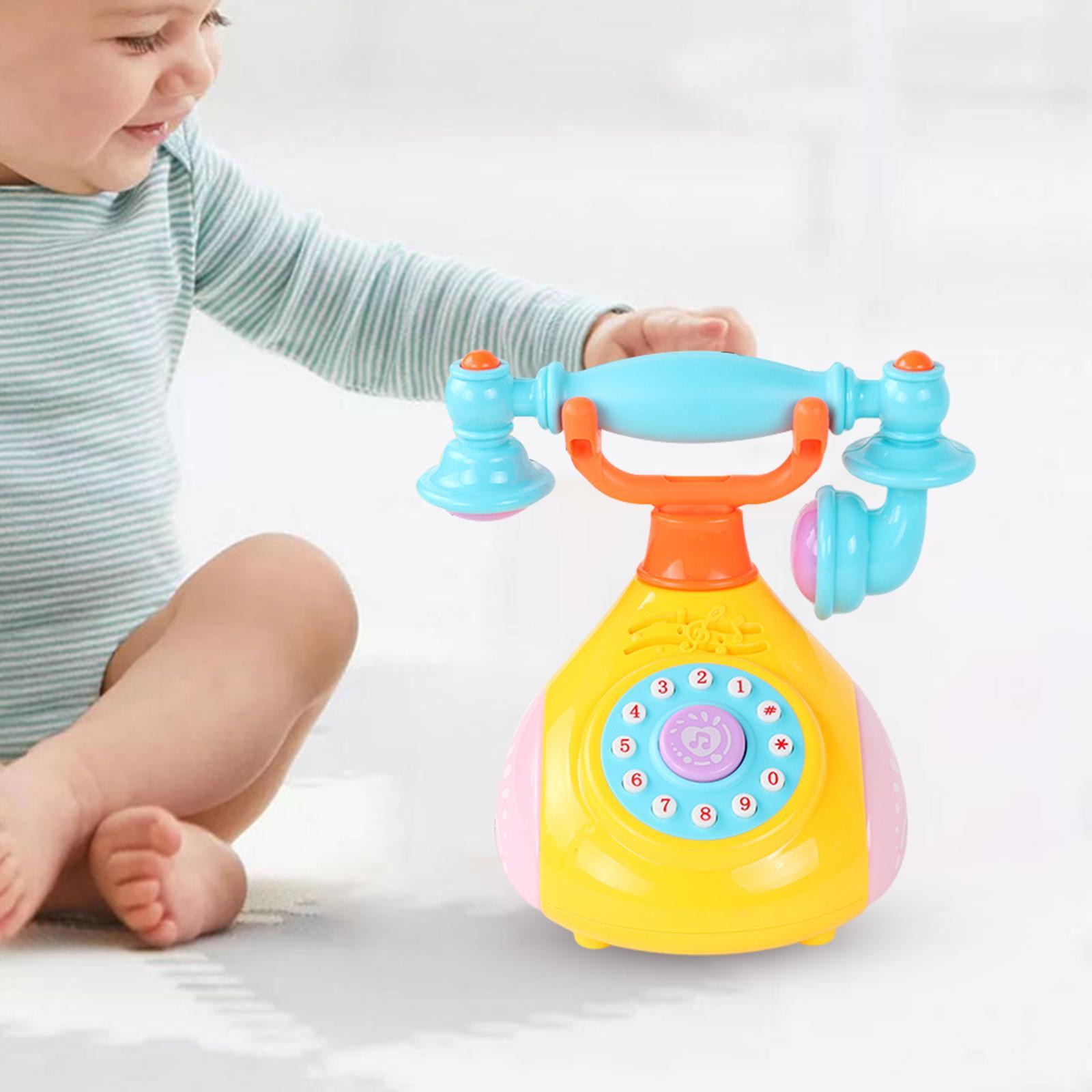Cartoon Electric Telephone Toy for 1 2 3 Year Old Kids Xmas Gift