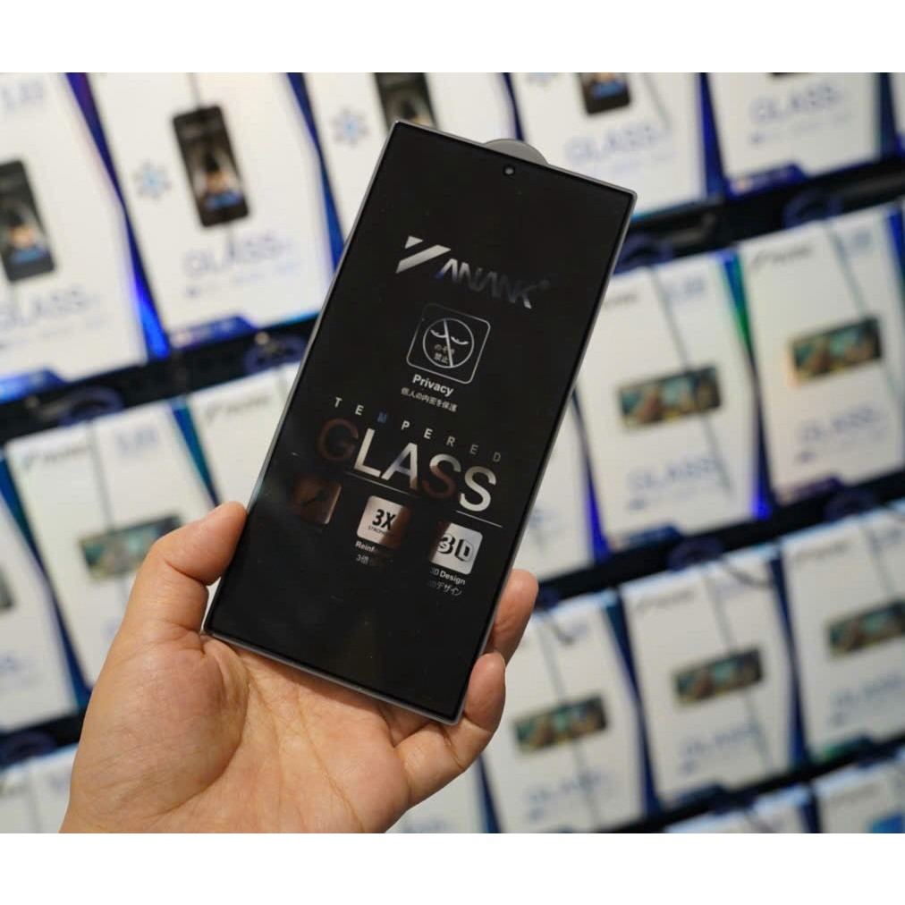 Miếng dán kính cường lực chống nhìn trộm cho Samsung Galaxy S25 Ultra chính hãng ANANK 3D công nghệ Nhật Bản cảm ứng mượt mà - Hàng chính hãng