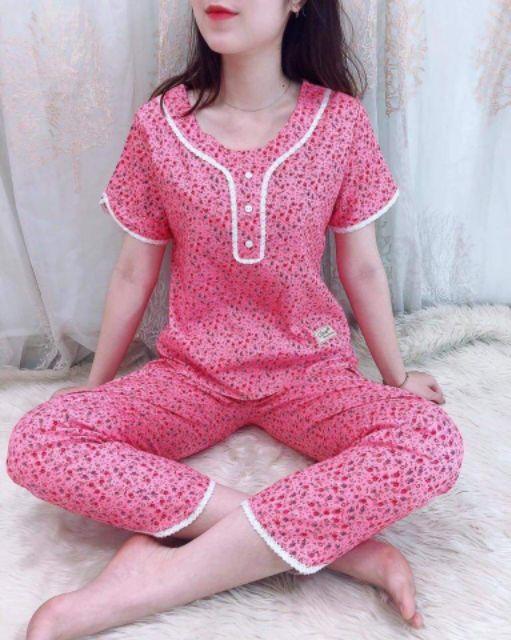 Đồ bộ mặc nhà cổ y ren xinh