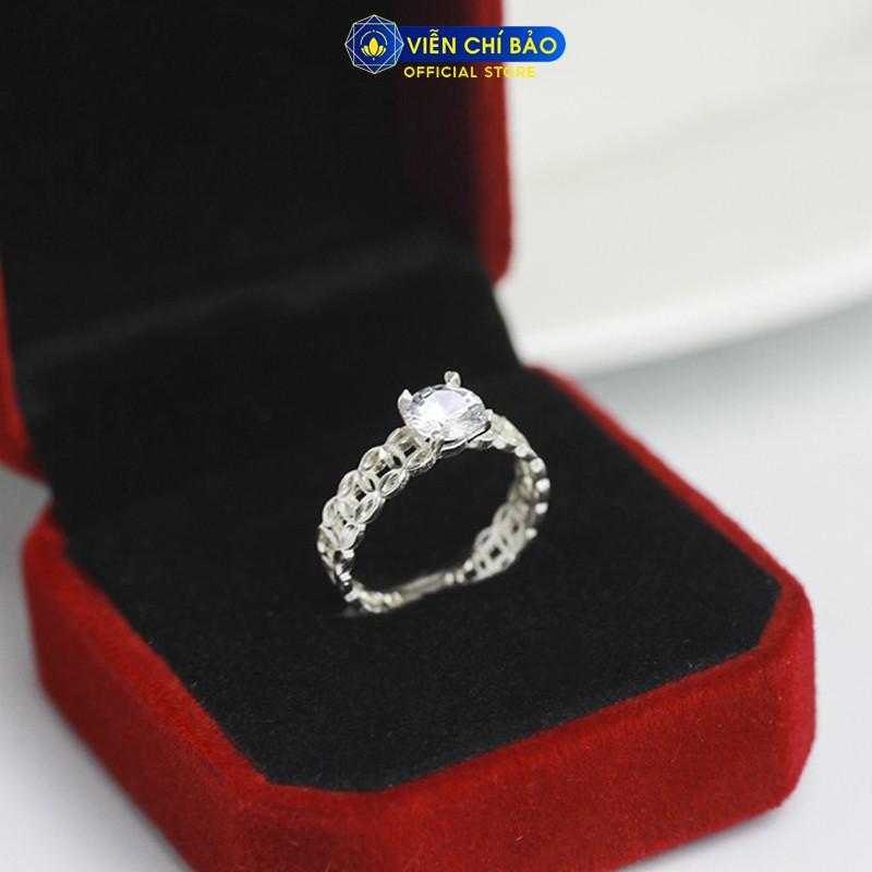 Nhẫn bạc nữ kim tiền đính đá cao chất liệu bạc 925 thời trang phụ kiện trang sức nữ Viễn Chí Bảo N400037