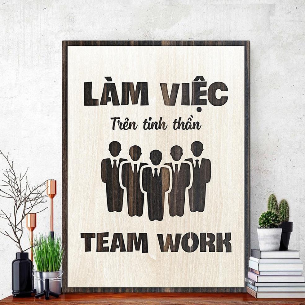 Tranh Team Work TBIG065 cổ động tinh thần làm việc nhóm trang trí nhà cửa văn phòng