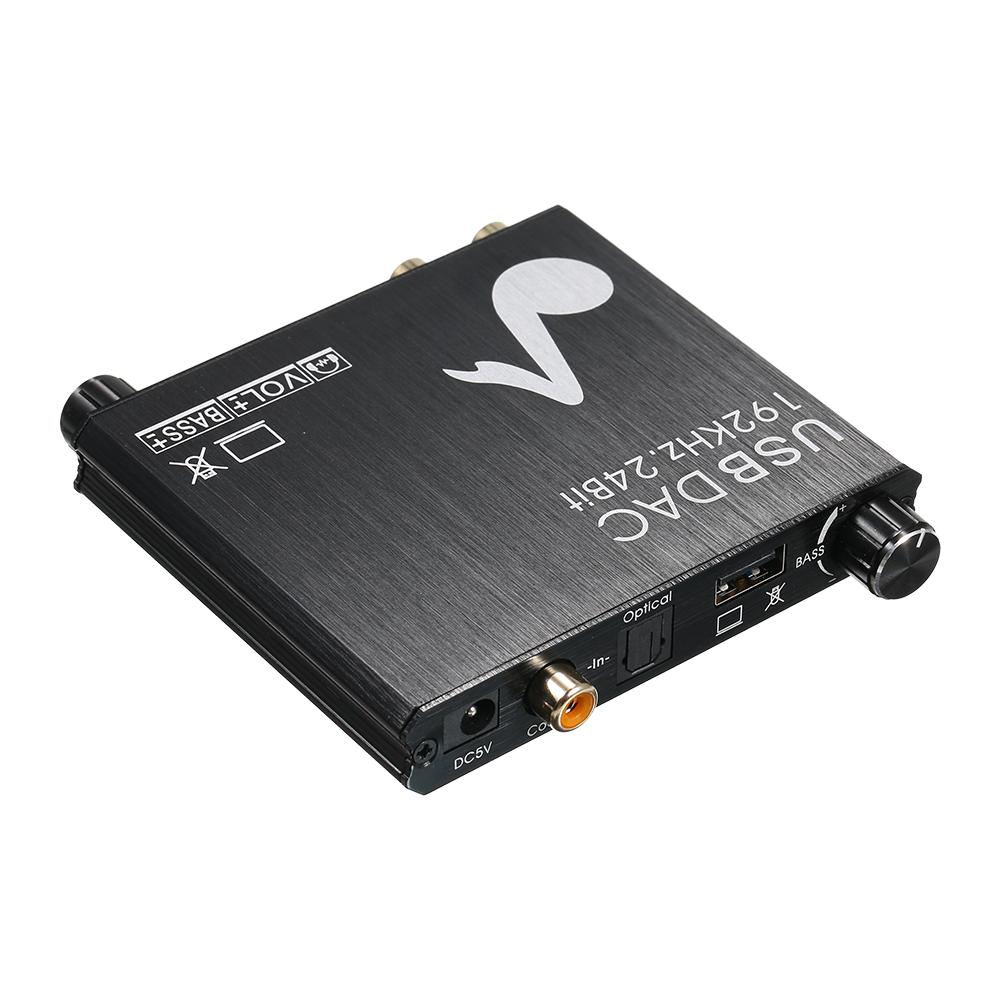 DAC Audio Converter Digital to Analog Audio Converter Support USB Sound Card 192KHz Sampling Rate with Volume Adjustment