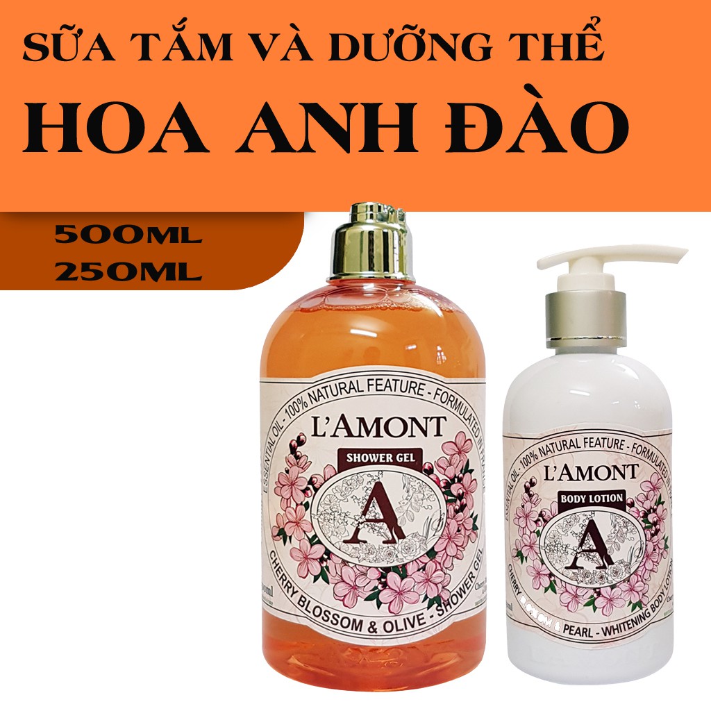 Combo Chăm Sóc Da Sữa Tắm (500ml) Và Sữa Dưỡng Thể (250ml) L'amont En Provence Cherry Blossom