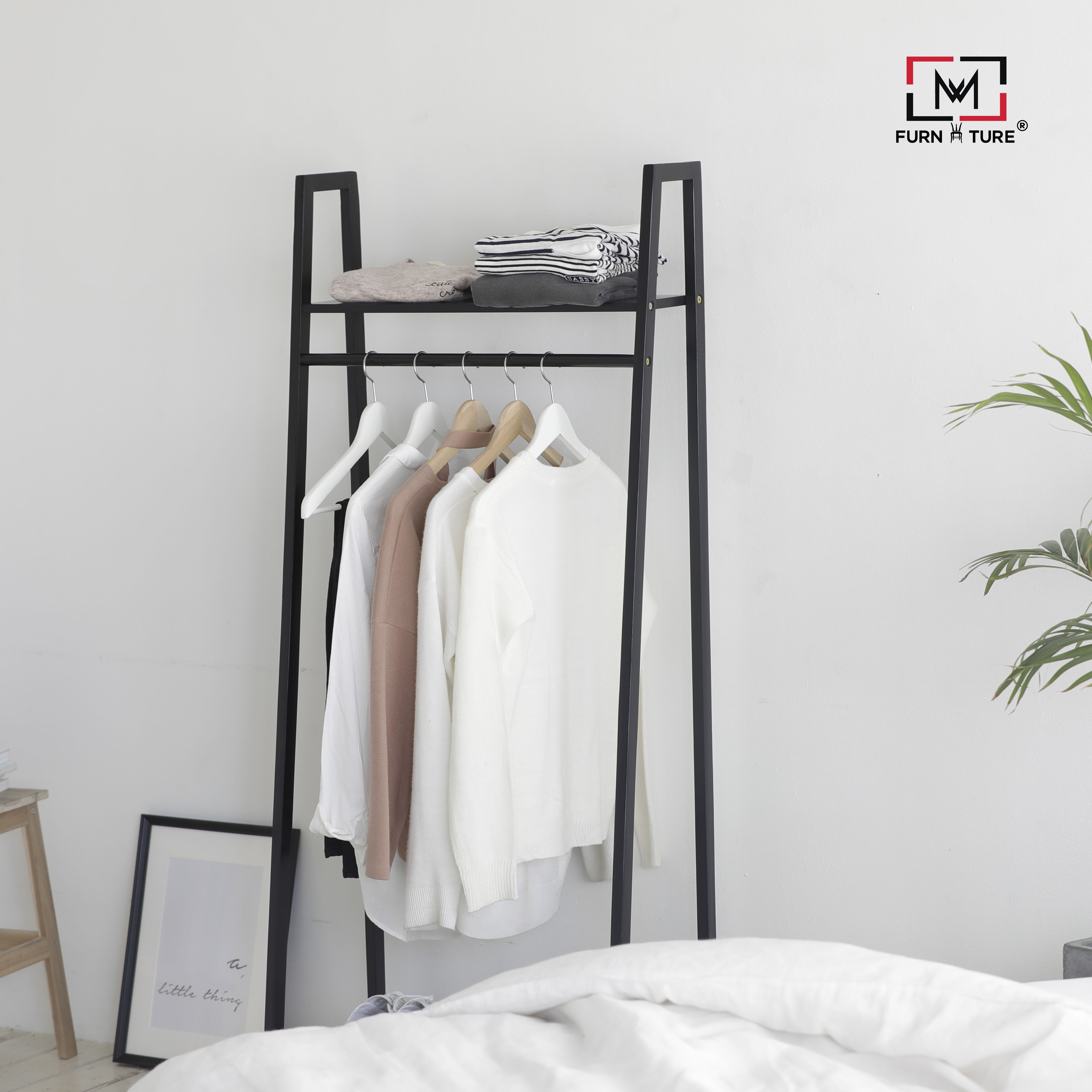 GIÁ TREO QUẦN ÁO HÌNH THANG HÀN QUỐC - LADDER HANGER BLACK