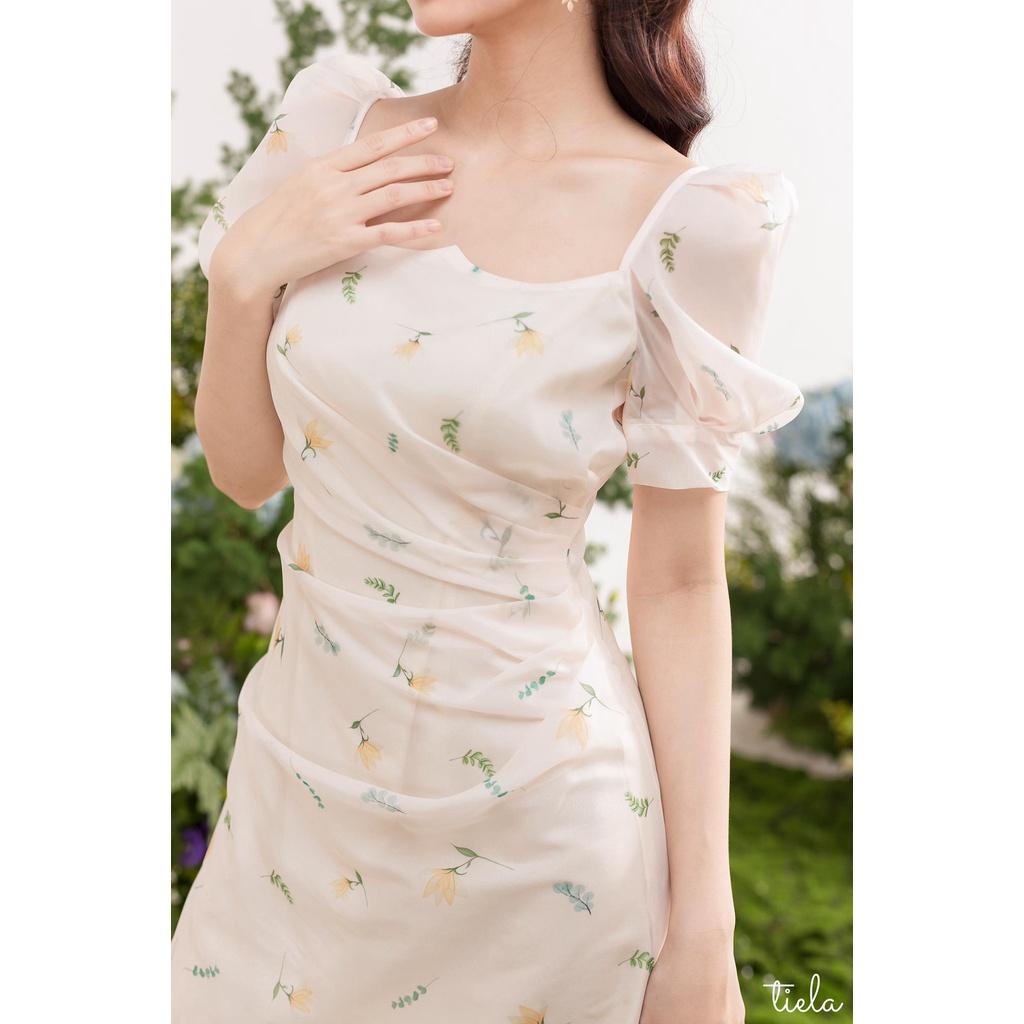 TIELA Đầm váy hoa vàng nhún eo Grace Dress