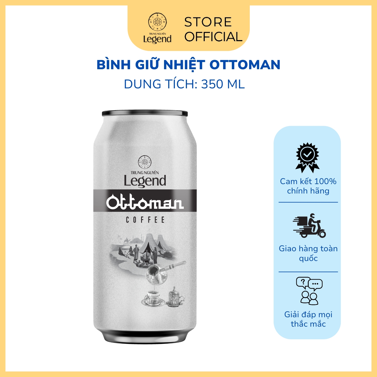 Bình Giữ Nhiệt Trung Nguyên Legend 3 Nền Văn Minh - 350ml Nhỏ Gọn, Giữ Nhiệt Tốt