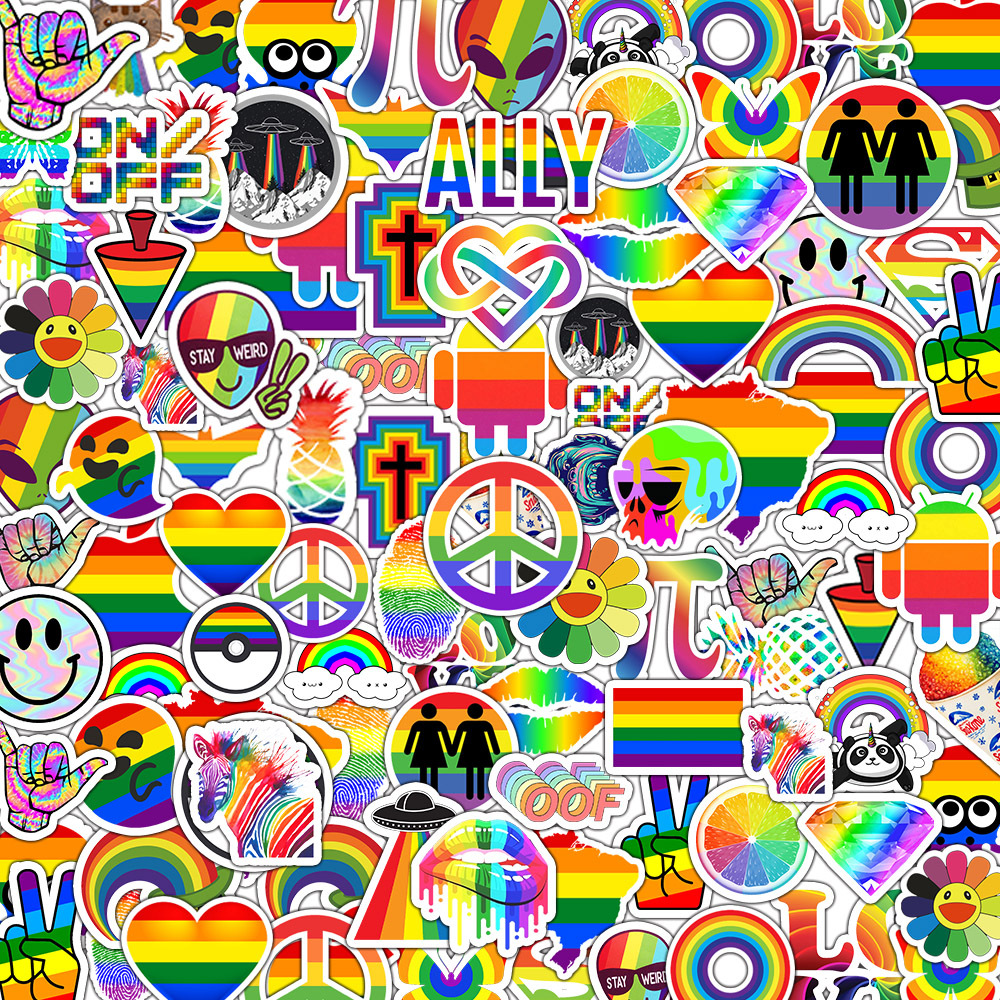 Sticker 50 miếng hình dán Rainbow - hàng nhập khẩu