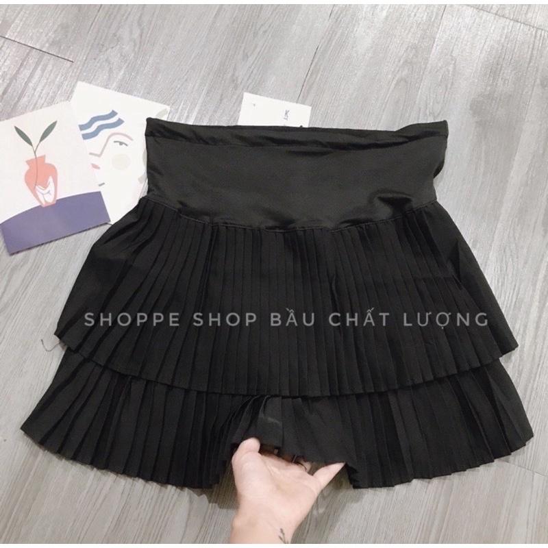 Chân váy bầu tầng xếp ly thời trang