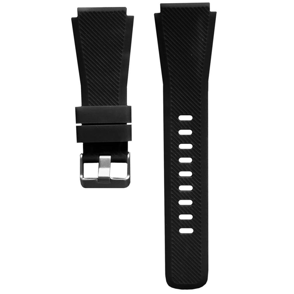 2xReplacement Silicone Band Strap For Samsung Gear S3 22mm Band black