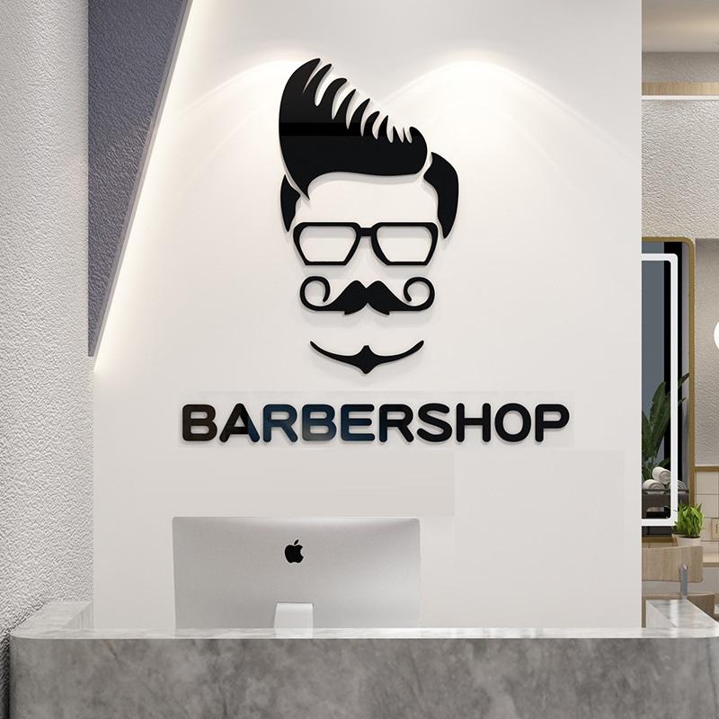 Tranh mica dán tường - hair shop, barber shop trang trí tường tiệm cắt tóc, salon, spa làm đẹp