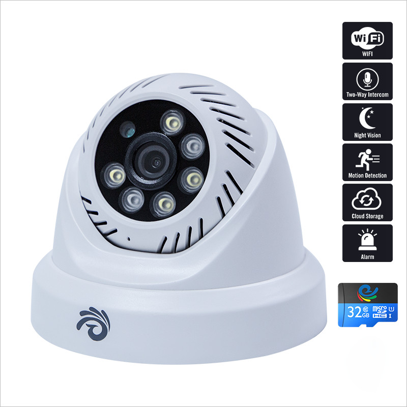 Camera Wifi An Ninh Trong Nhà, Độ Phân Giải 2.0Mpx FULL HD 1920x1080P, Đàm Thoại 2 Chiều, Có Màu Ban Đêm, Kèm Thẻ 32Gb - Chính Hãng