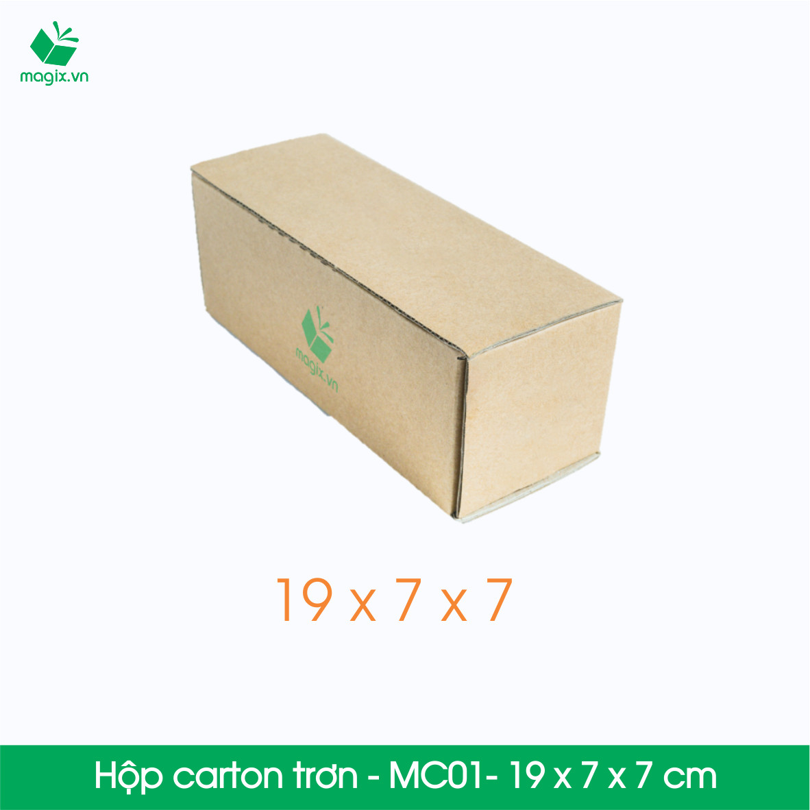 MC01 - 19x7x7 cm - 25 Thùng hộp carton trơn đóng hàng