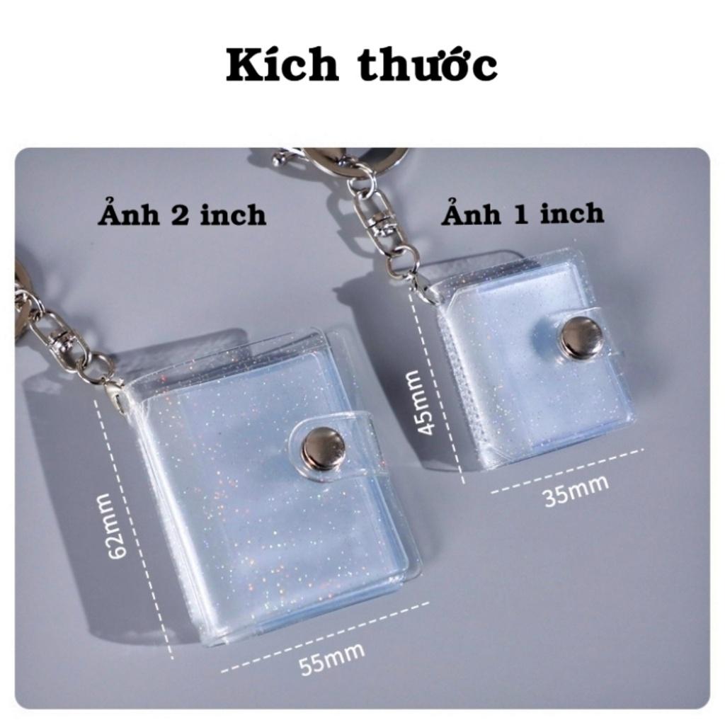 Móc khóa album ảnh mini 1 inch để 16 ảnh 2,5x3,5 và in ảnh theo yêu cầu để chìa khóa xe máy quà tặng Tú Vy Studio