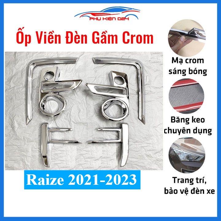 Ốp viền đèn gầm trước sau xe Raize 2021-2022-2023 mạ Crom chống trầy trang trí làm đẹp xe