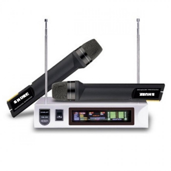 BỘ 2 MICRO VÀ ĐẦU THU KARAOKE KHÔNG DÂY SM-388